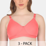 Pack Of 3 Full Coverage Anti Odour All Day Comfort Cotton Everyday Bras
