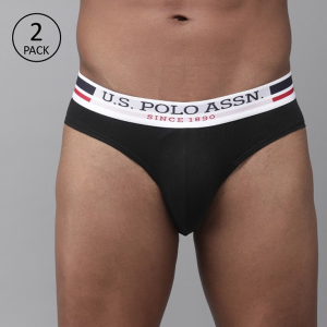 Men Pack of 2 Black Solid Briefs Y9I006-002-P2