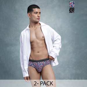 The Life Co. Men Pack Of 2 Abstract Printed Basic Briefs RD_SS24_BRF_005_B