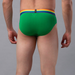 Underjeans by Spykar Men Green Cotton Blend Brief