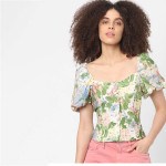 Green Floral Printed Top