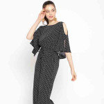 Women Black & White Printed Basic Jumpsuit