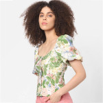 Green Floral Printed Top