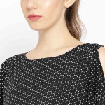 Women Black & White Printed Basic Jumpsuit