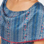 Women Blue & Red Floral Printed Basic Jumpsuit