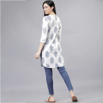 White & Blue Printed Tunic