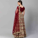 Maroon Poly Silk Aline Lehenga