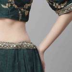 Green Art Silk Aline Lehenga