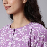 Lavender Floral Maternity Empire Maxi Dress