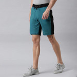 Men Teal Solid Sports Shorts
