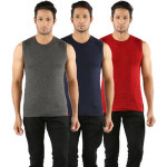 Mens Designer Round Neck Cotton Muscle Tee Vest Casual Sleeveless