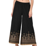 Women's Relaxed Fit Cotton and Crush Palazzo