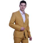 Mustard Single Breasted Two Piece Suit Set