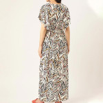 Women White & Black Printed Sustainable Maternity Maxi Dress