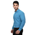 Blue Solid Casual Shirt