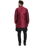 Cream-coloured, maroon and gold solid stitched