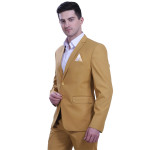 Mustard Single Breasted Two Piece Suit Set