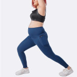 Women Navy Mama Move Maternity Leggings with Curved Belly Panel