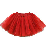 Girls Red Flared Mini Tutu Skirt