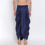 "Men Navy Blue Embroidered Dhoti "