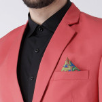 Pink Solid Single Breasted Suit