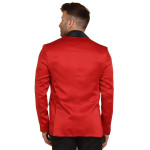 Red Solid Single Breasted Casual Blazer