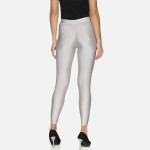 Women Silver-Colored Solid Ankle-Length Shimmer Leggings