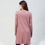 Women Mauve Self Design Longline Shrug