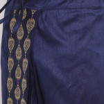 "Men Navy Blue Embroidered Dhoti "