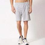 Men Grey Solid Cotton Sports Shorts