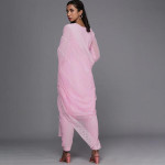 Pink Chikankari Embroidered Unstitched Dress Material